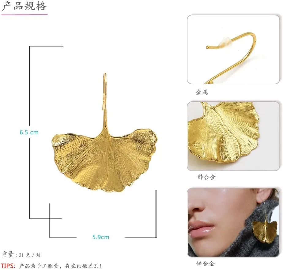 Elegant Bohemian 14k Gold Flower Floral Dangle Drop Earrings Cute Hypoallergenic Golden Hawaiian Flower Petal Earrings for Women Statement Jewelry Gifts