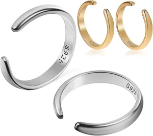 Fashion Wrap Earrings 2 Pairs Ear Cuffs Women Non-piercing Elegant for Daily and Special Events