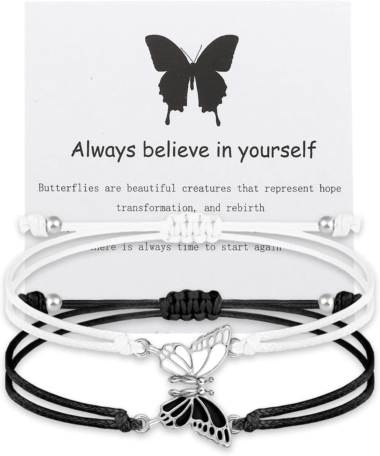 Friendship Matching Butterfly Bracelets for Best Friends Mother Daughter Bracelets Adjustable Strand Best Friends Bracelets Friendship Bracelets Jewelry Present for Women Couples