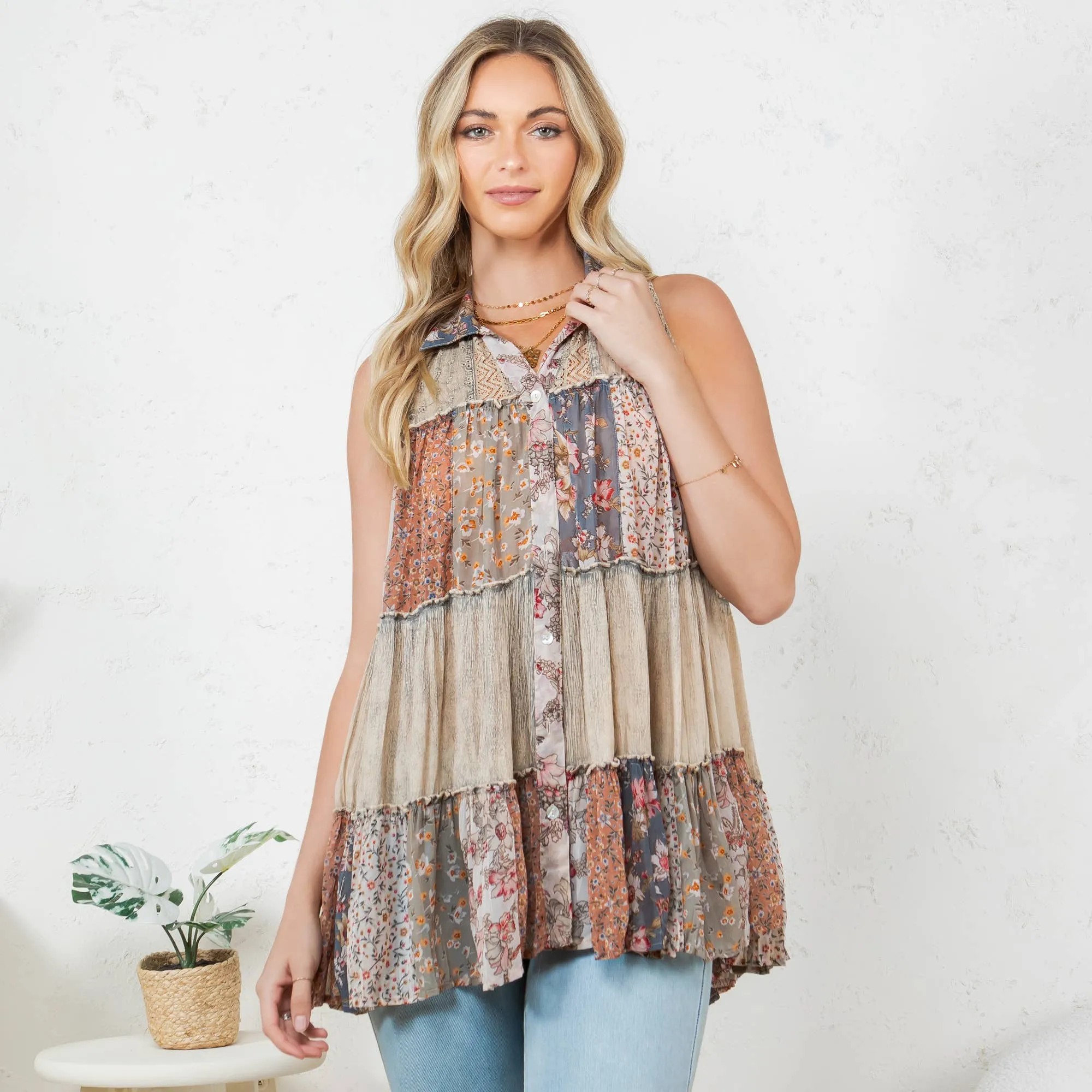 Front Row Sleeveless Top