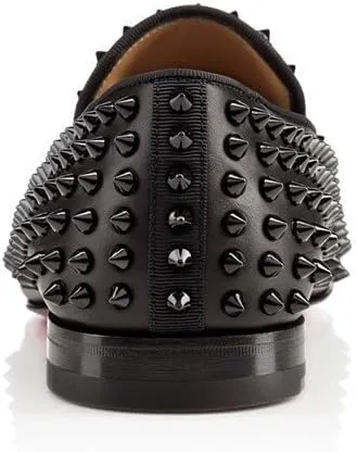 FSJ Men's & Women's Trendy Spiked Rivets Studded Loafers Shoes Round Toe Low Heel Comfort Slip On Unisex Dress Smoking Slipper Size 7-14 US