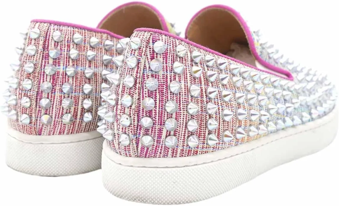 FSJ Women & Men Fashion Studded Flat Loafers Shoes Round Toe Comfortable Slip On Unisex Rivets Pumps Elegant Formal Luxury Shoes Size 4-16 US