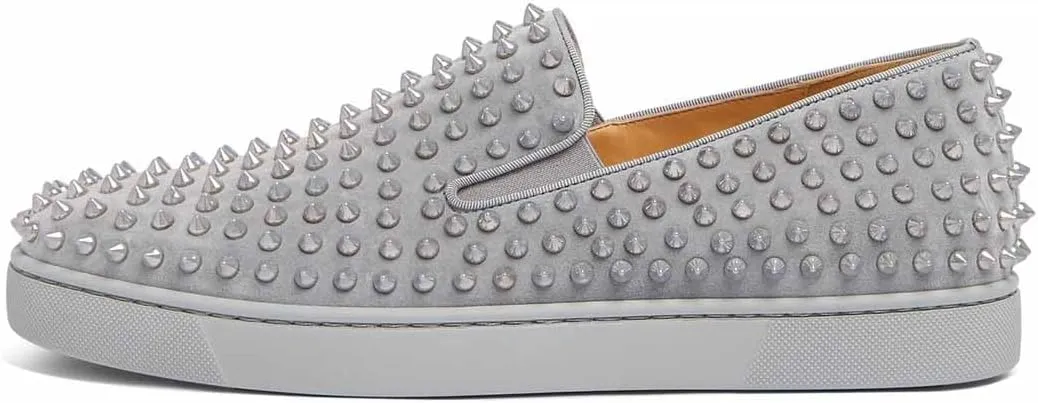 FSJ Women & Men Fashion Studded Flat Loafers Shoes Round Toe Comfortable Slip On Unisex Rivets Pumps Elegant Formal Luxury Shoes Size 4-16 US