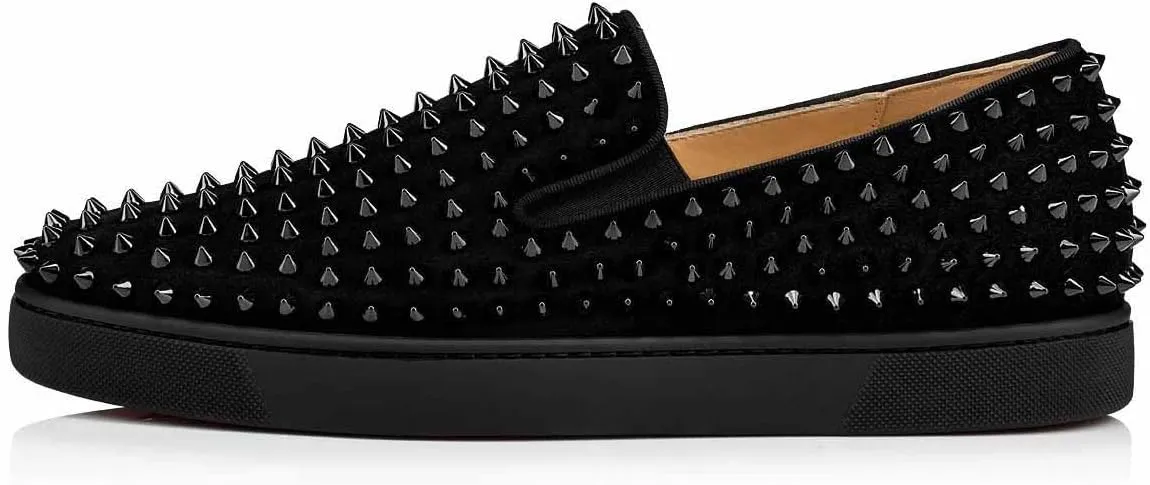 FSJ Women & Men Fashion Studded Flat Loafers Shoes Round Toe Comfortable Slip On Unisex Rivets Pumps Elegant Formal Luxury Shoes Size 4-16 US