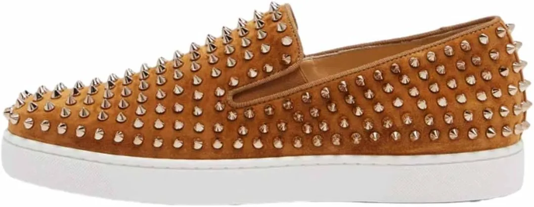 FSJ Women & Men Fashion Studded Flat Loafers Shoes Round Toe Comfortable Slip On Unisex Rivets Pumps Elegant Formal Luxury Shoes Size 4-16 US