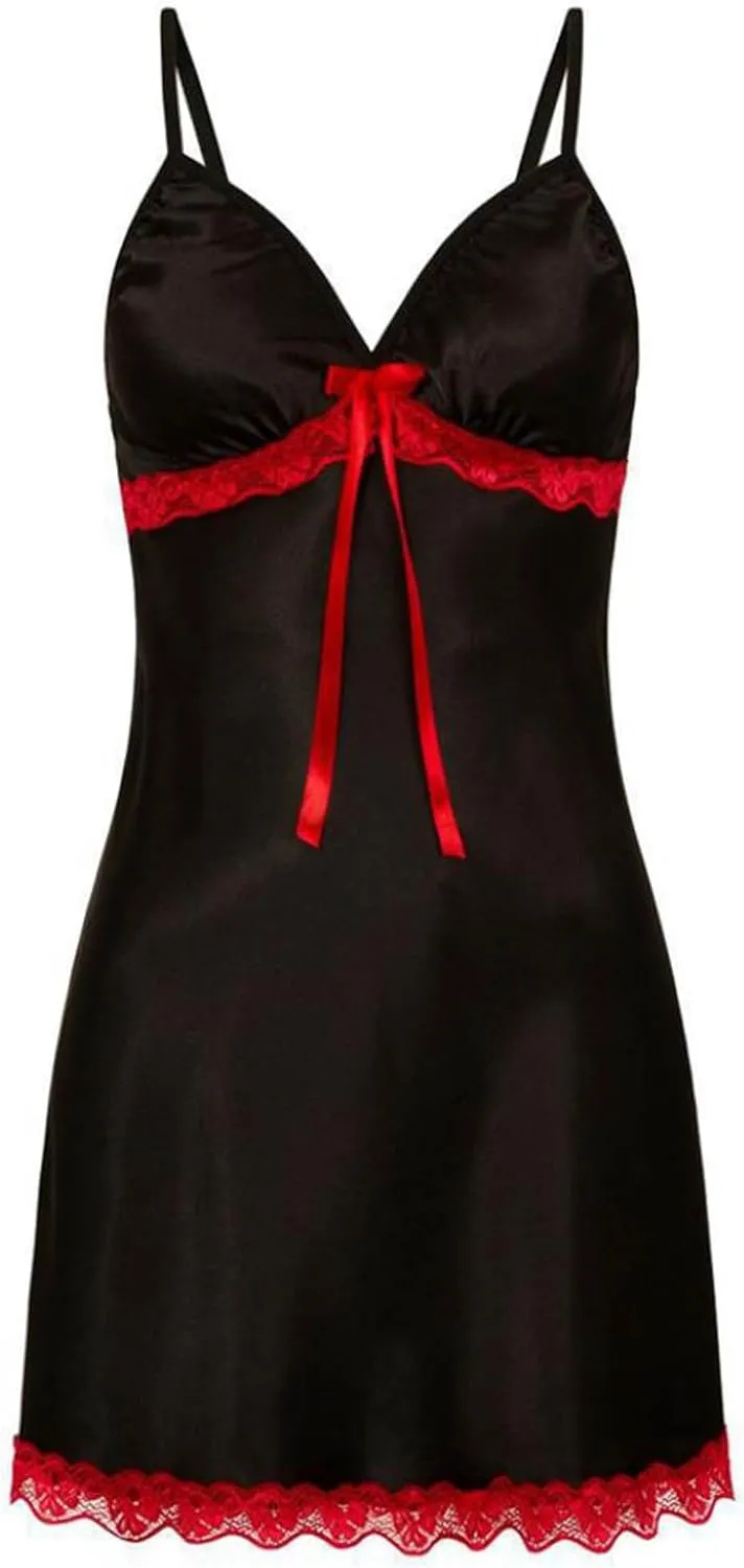 Full Slip Nightgown for Women Deep V Neck Lace Chemise Backless Lingerie Spaghetti Strap Nightdress Sexy Babydoll