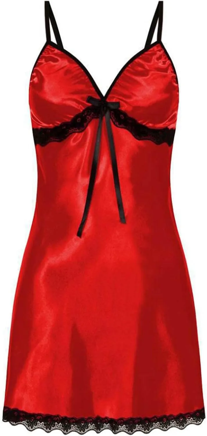Full Slip Nightgown for Women Deep V Neck Lace Chemise Backless Lingerie Spaghetti Strap Nightdress Sexy Babydoll