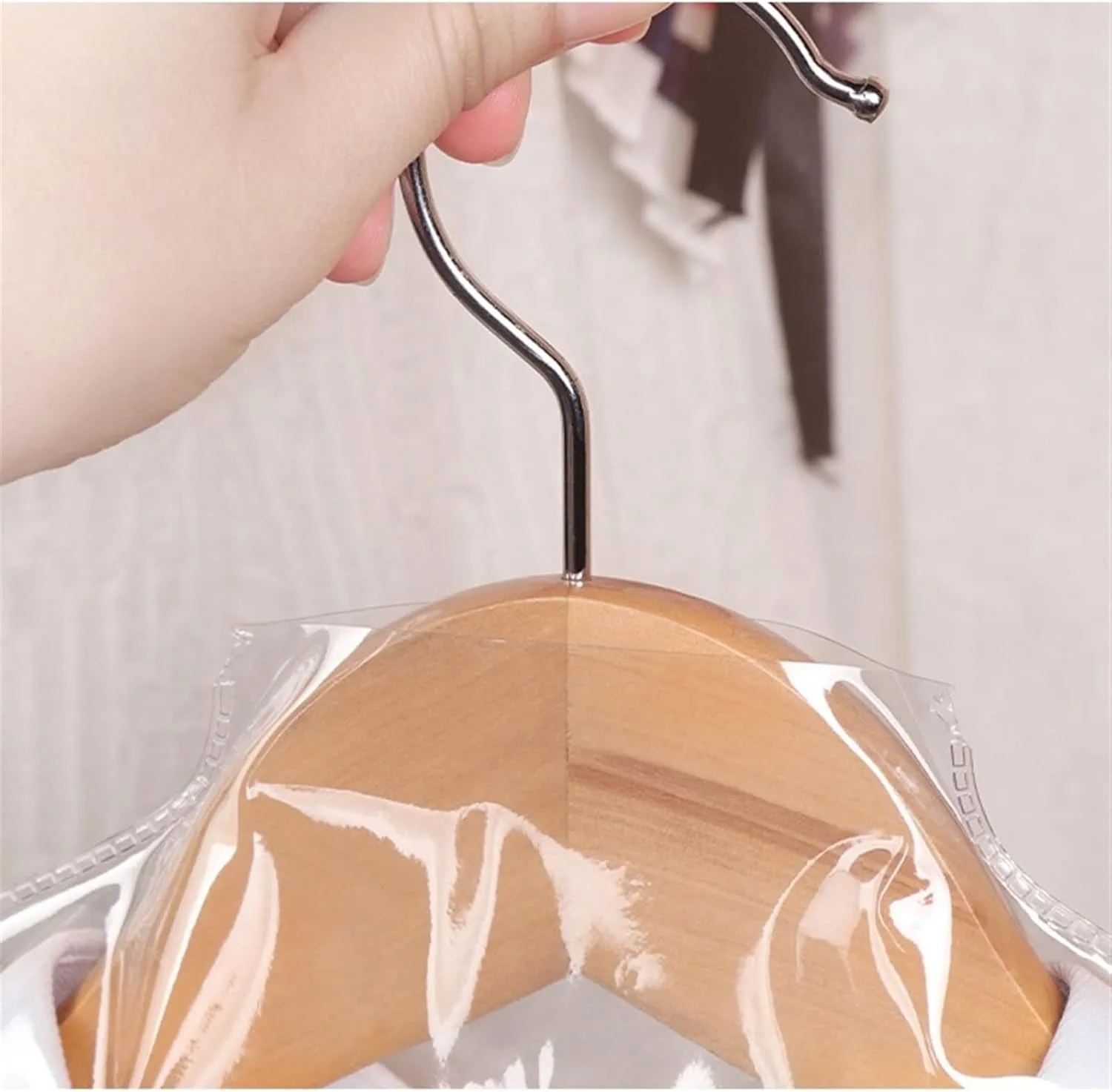 Garment Bags 5 Pcs Household Clothing Dust Cover, Wardrobe Hanging Transparent Hanging Bag, Down Jacket Coat Storage Bag Clothes Dust Cover Clothing Dust Cover,One Color-45cm*60cm