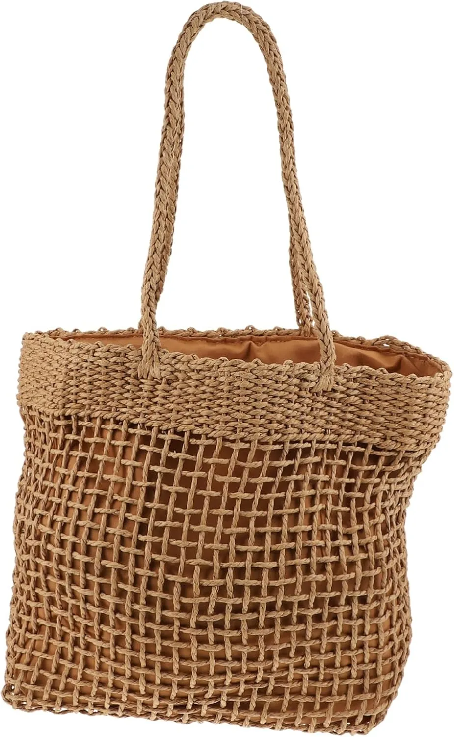 Gatuida 1Pc Capacity Woven Storage Bag Fashionable Outdoor Shoulder Handbag for Beaches Parties and Shopping and Design Simple Style Choice