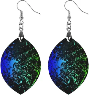 Glow in Dark Splatter Neon (8) Earrings Dangle Earrings Wooden Earrings Pendant Drop Earrings