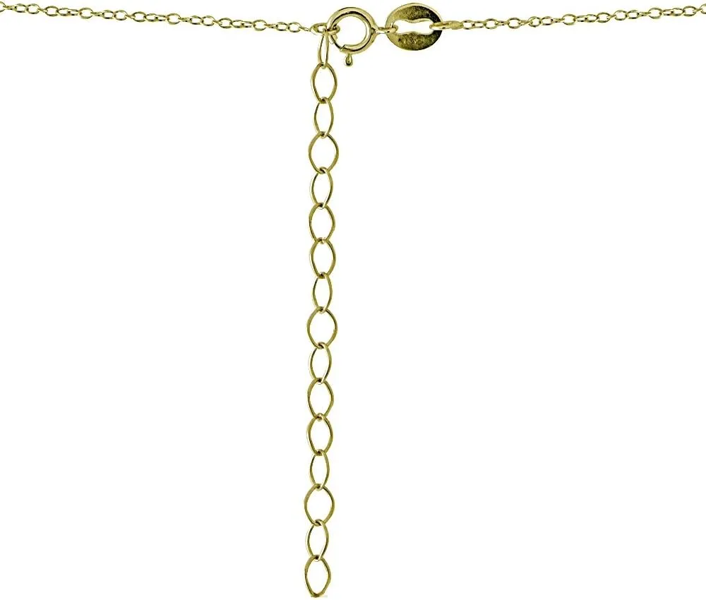 Gold Birthstone Crystal Necklaces - 6mm Round Solitaire, Dainty & Short Layered Choker Necklaces for Women, 15 In   Extender