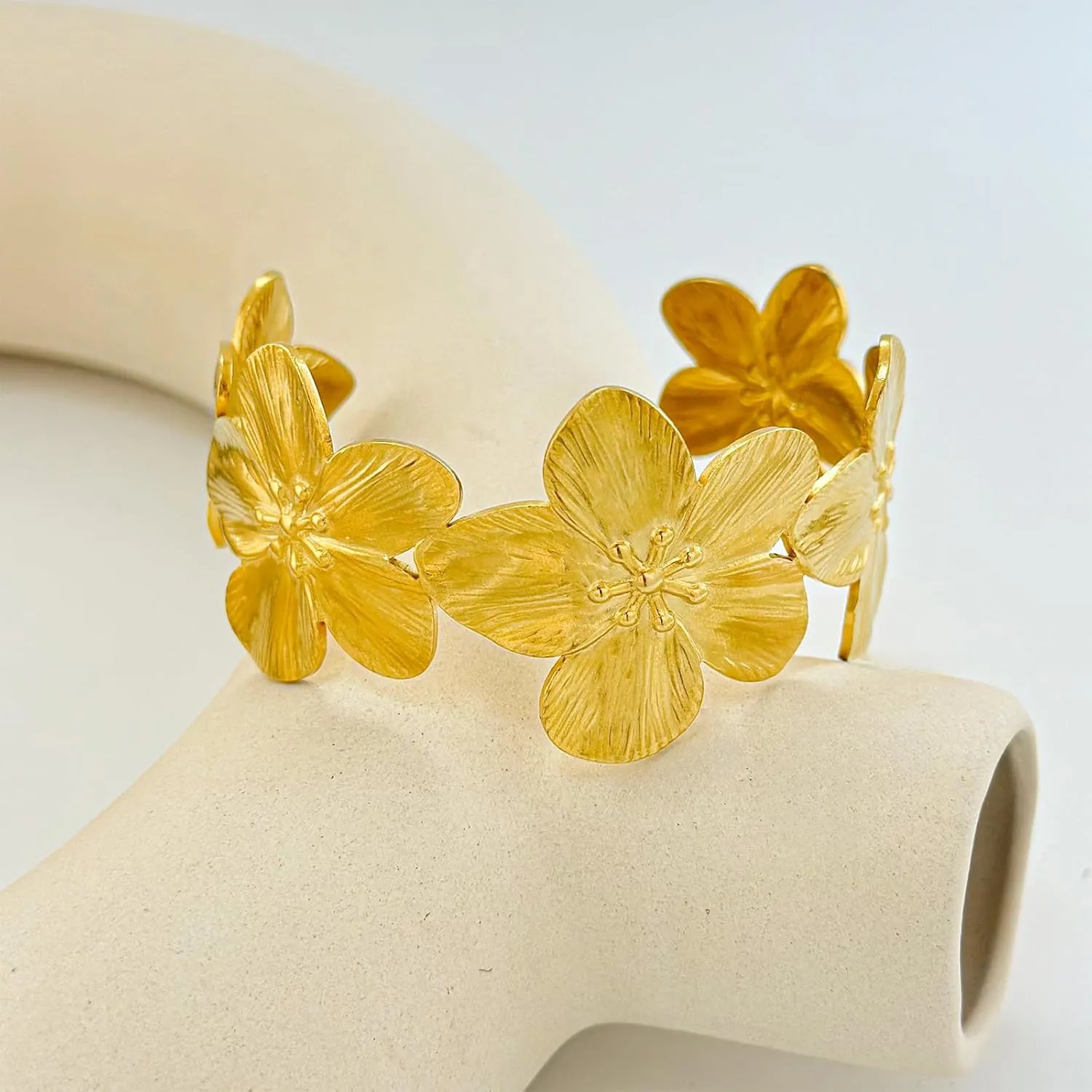 Gold Flower Earrings Chunky Gold Statement Earrings for Women Trendy Floral Earrings Boho Exaggerated Jewelry Gifts Spring Dresses for Women 2025 Outfits Accessories