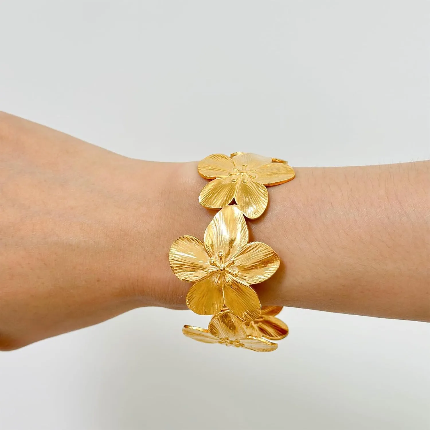 Gold Flower Earrings Chunky Gold Statement Earrings for Women Trendy Floral Earrings Boho Exaggerated Jewelry Gifts Spring Dresses for Women 2025 Outfits Accessories