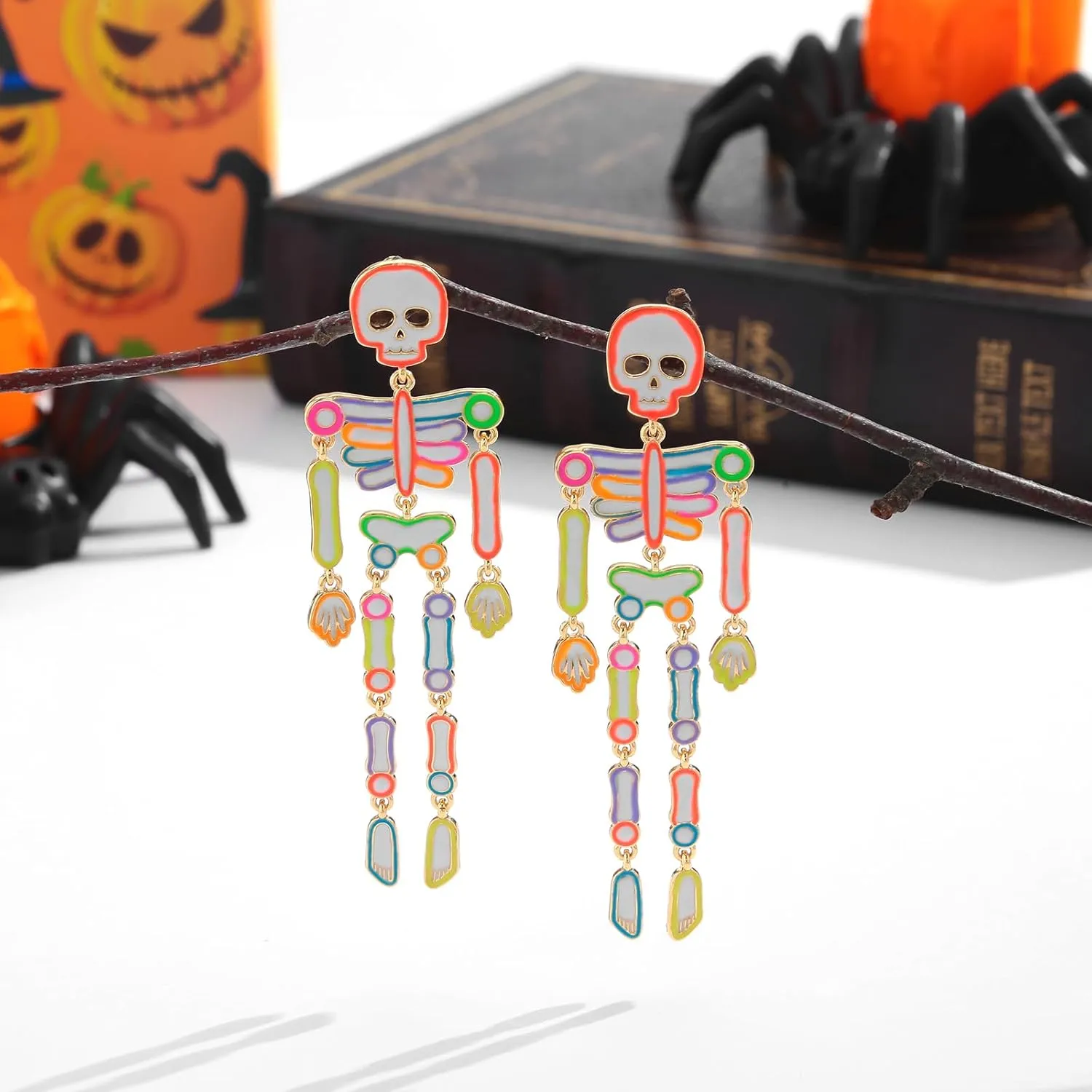 Halloween Earrings for Women Cute Pumpkin Dangle Earrings Candy Corn Earrings Fun Spider Web Witch Cat Earrings Fashion Halloween Jewelry