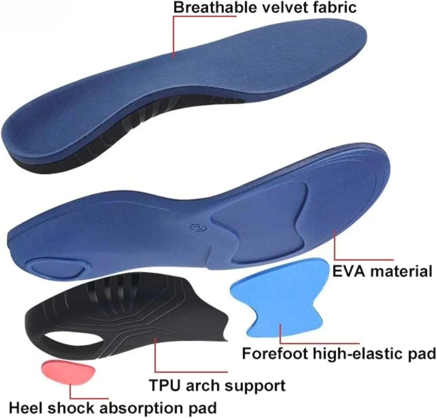 Heavy Duty Orthotic Insoles for 220  lbs, High Arch Support and Pain Relief for Plantar Fasciitis, Flat Feet, and Work Boots, Shock-Absorbing Shoe Inserts for Men and Women