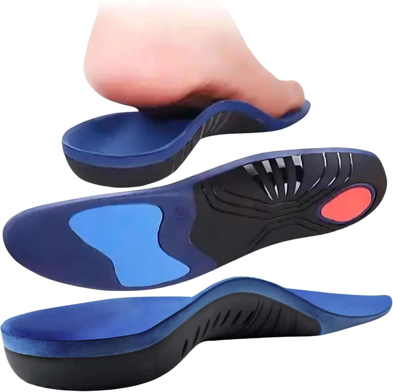 Heavy Duty Orthotic Insoles for 220  lbs, High Arch Support and Pain Relief for Plantar Fasciitis, Flat Feet, and Work Boots, Shock-Absorbing Shoe Inserts for Men and Women