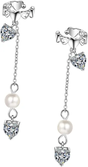 Homoyoyo Classic Ear Cuffs Clip Wrap Earrings Pearl Earrings Tassel Fashionable Ear Jewelry