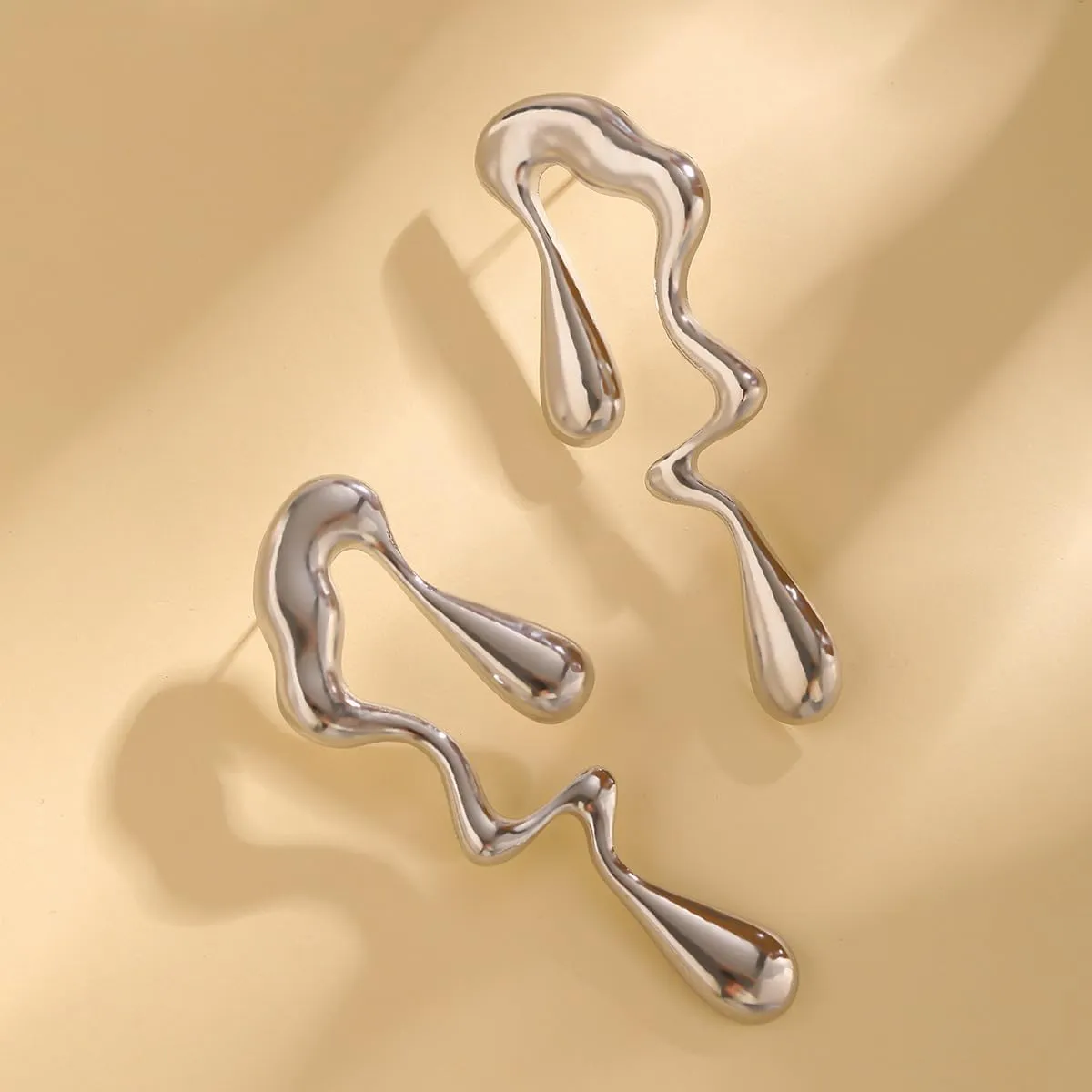 Irregular WaterDrop Earrings, Melted Liquid Irregular Stainless Steel Earrings, Embrace Minimalist Earrings, Statement Earrings for Women