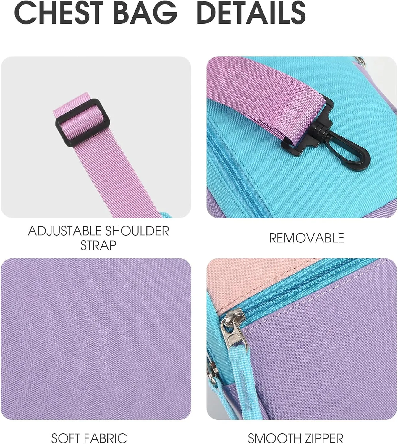Kids Crossbody Small Sling Bag Bag Girls Fanny Pack Colorblock Belt Bag Cute Backpack Purse Chest Bag for Girls Gifts