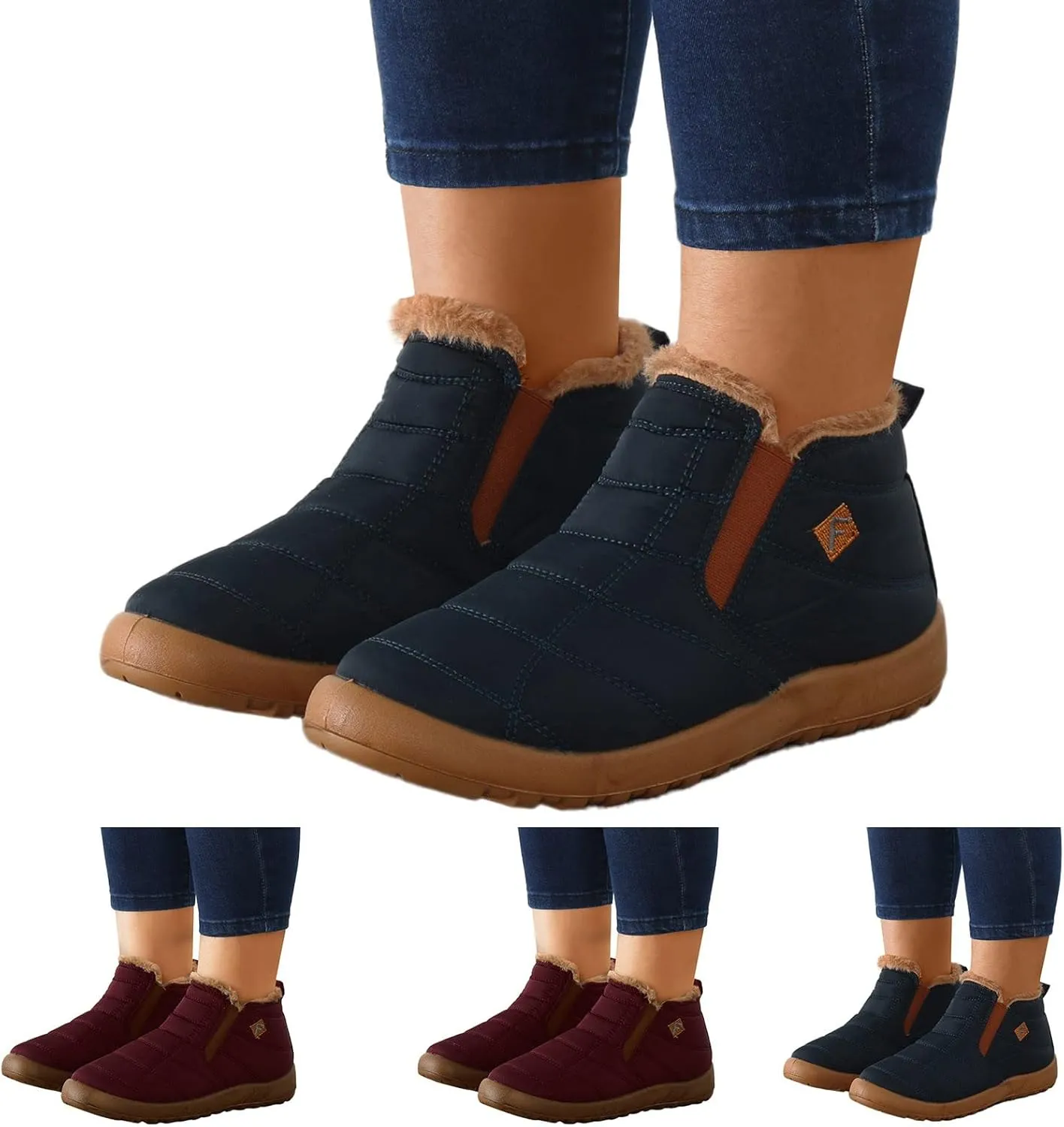 Knee High Snow Boots for Women Waterproof Non Slip Womens Tall Winter Snow Boots Snow Boots for Women Wide Waterproof Outdoor Boots Women Rubber Botas De Nieve Para Mujer Talla 4