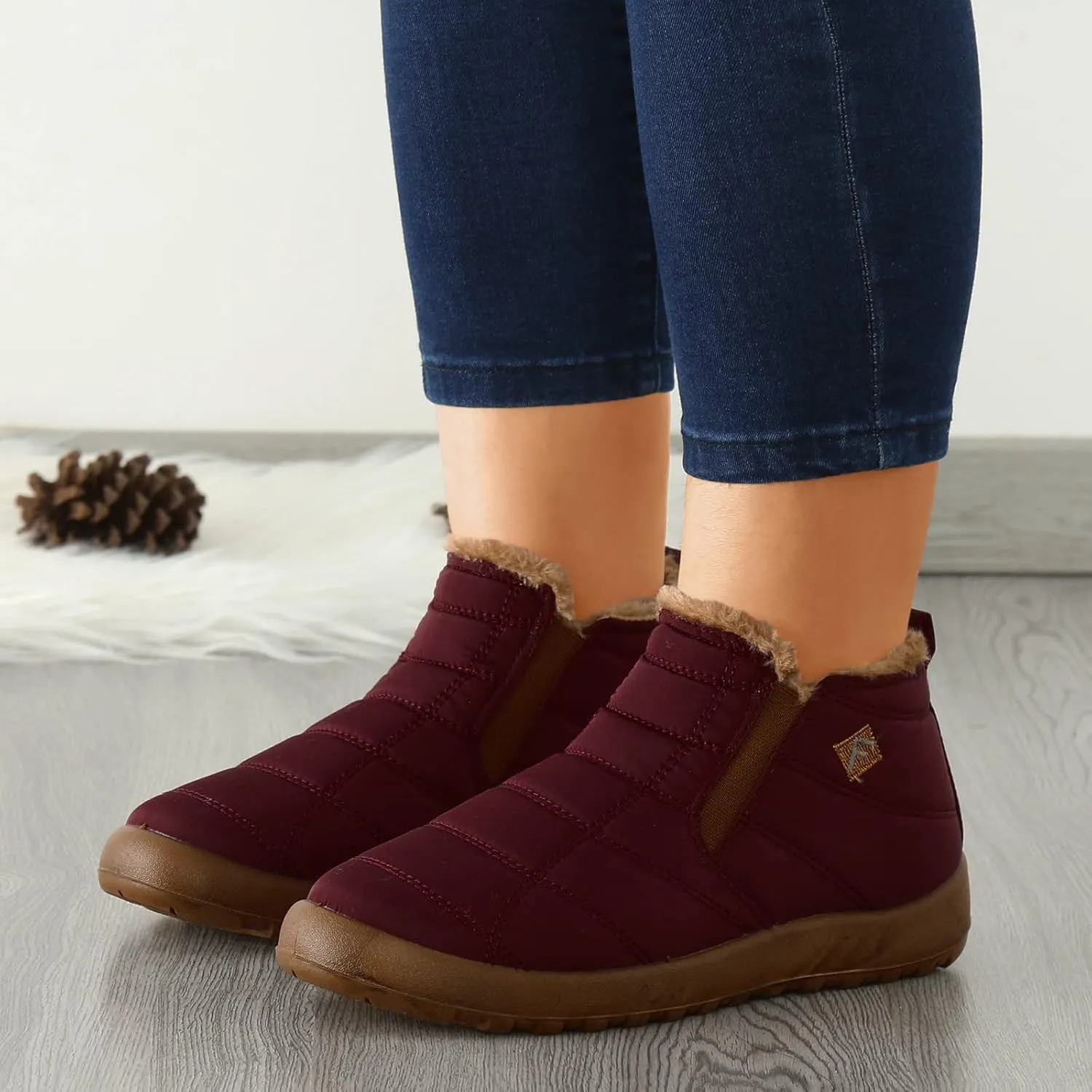 Knee High Snow Boots for Women Waterproof Non Slip Womens Tall Winter Snow Boots Snow Boots for Women Wide Waterproof Outdoor Boots Women Rubber Botas De Nieve Para Mujer Talla 4