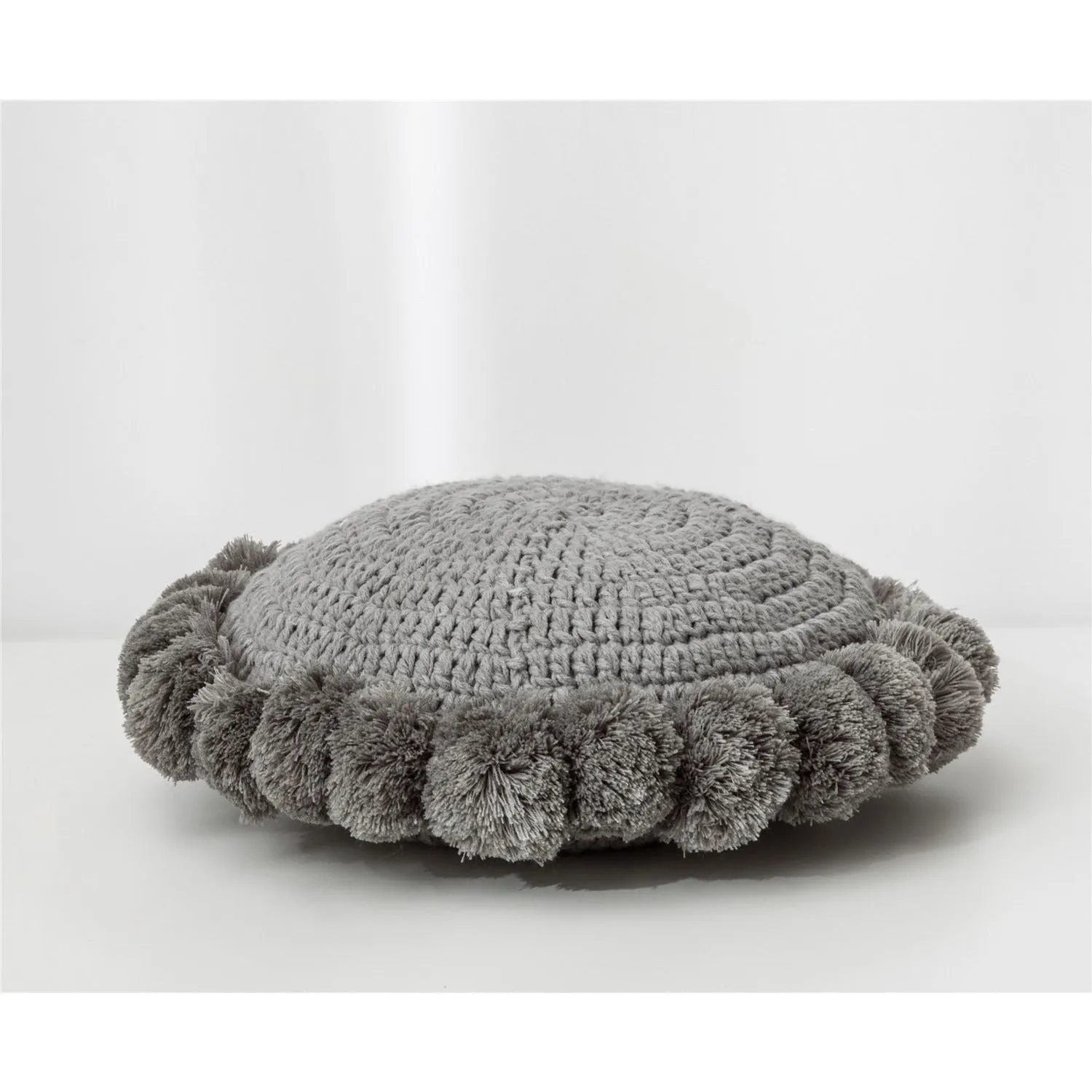 Knitted Sunflower Pompoms Pillow