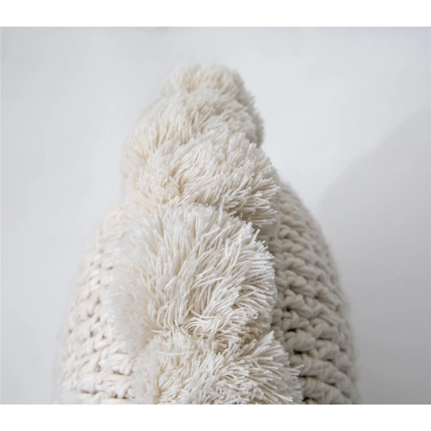 Knitted Sunflower Pompoms Pillow