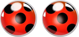 Ladybug Earrings Clip on Earrings No Pierced Ladybird Design Jewellery with Silver Ear Cuff Black Spot Red Charm for Girl woman Cosplay Ear Hoop