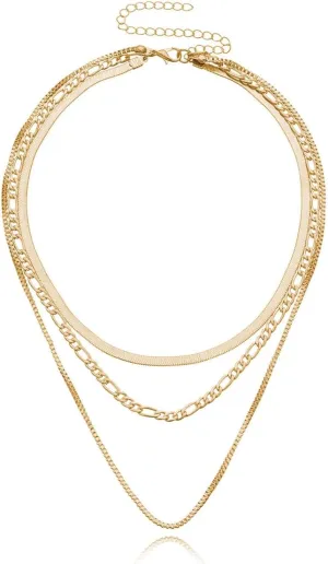 Layered Gold Silver Necklaces for Women, Simple Gold Jewelry Set Gifts for Women Layering Pendant Necklaces Trendy Jewelry