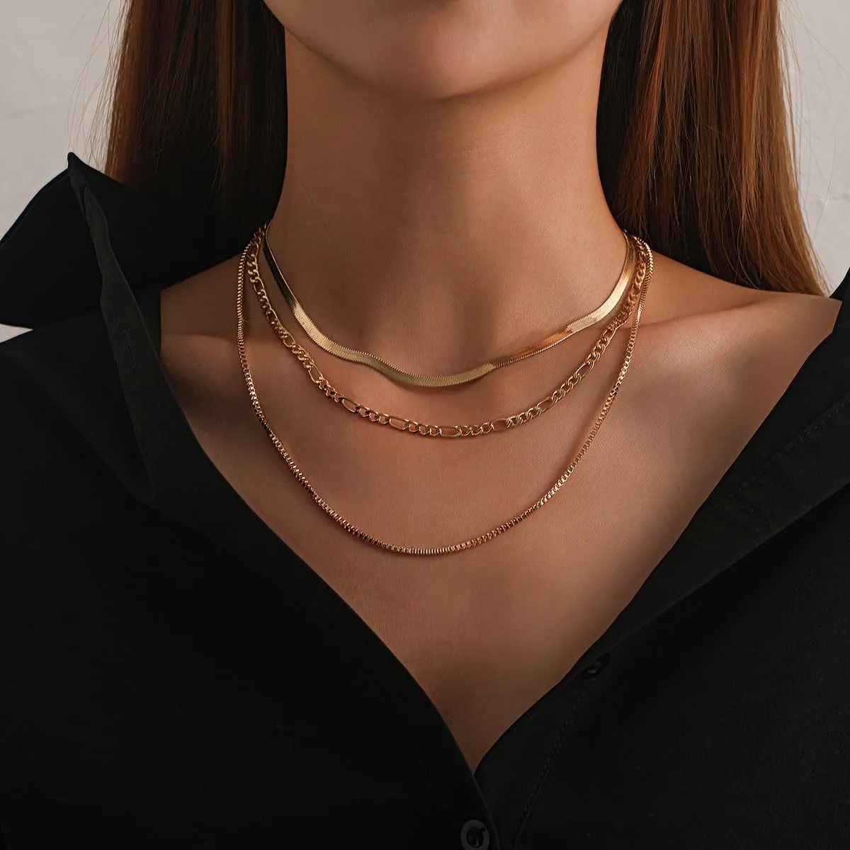Layered Gold Silver Necklaces for Women, Simple Gold Jewelry Set Gifts for Women Layering Pendant Necklaces Trendy Jewelry