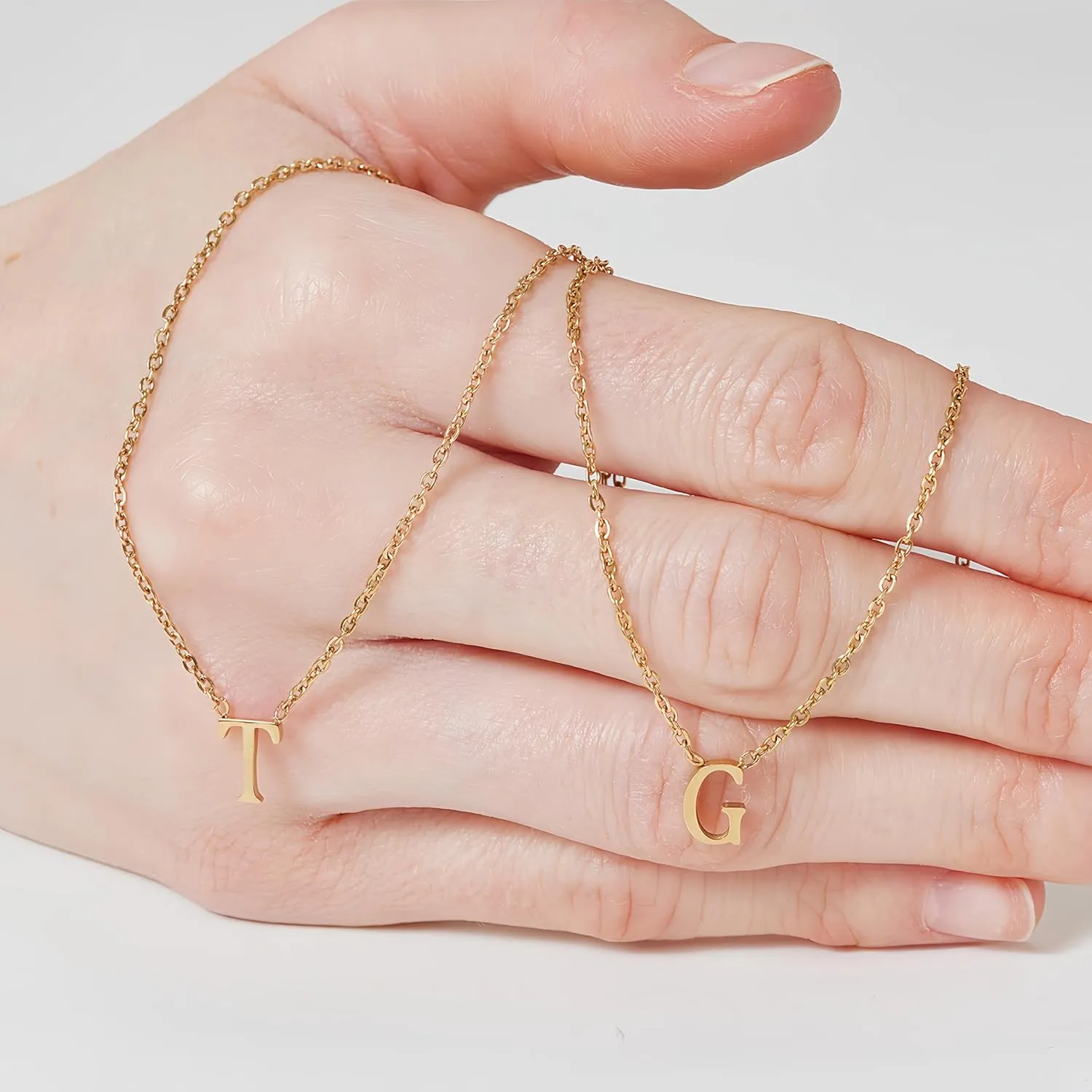 Layered Initial Necklace for Women, Fashion Cross Pendant Necklaces for Women, 18K Gold Plated Cute Letter Necklace A-Z, Hypoallergenic, Religious Christian Jewelry Birthday Gifts for Women