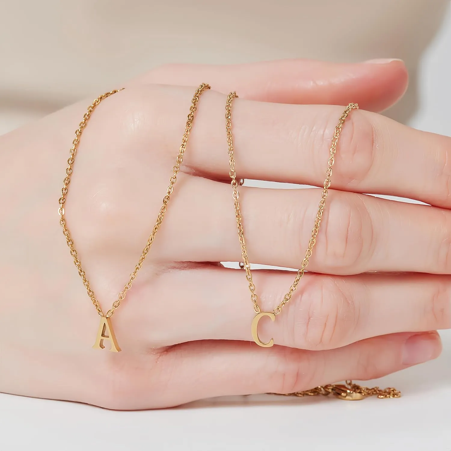 Layered Initial Necklace for Women, Fashion Cross Pendant Necklaces for Women, 18K Gold Plated Cute Letter Necklace A-Z, Hypoallergenic, Religious Christian Jewelry Birthday Gifts for Women