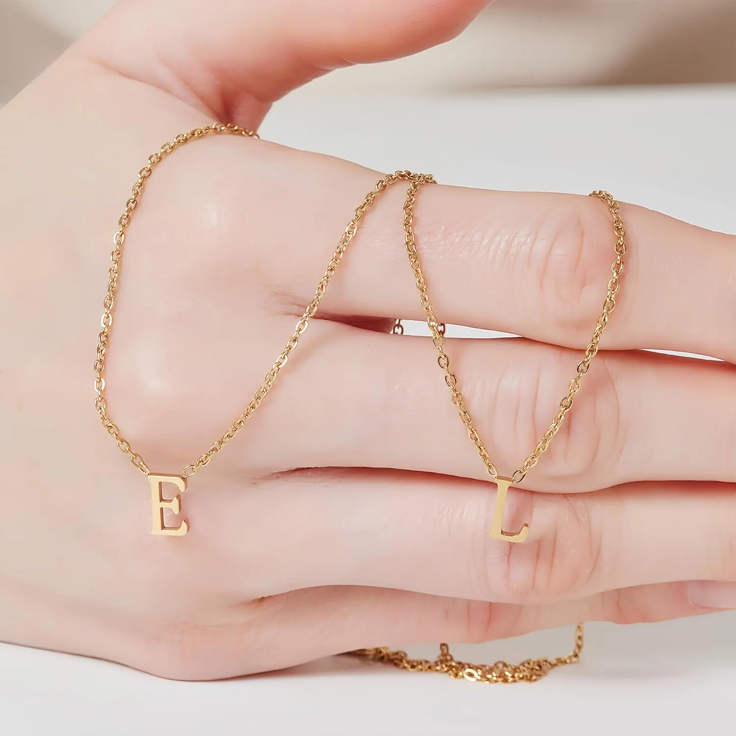 Layered Initial Necklace for Women, Fashion Cross Pendant Necklaces for Women, 18K Gold Plated Cute Letter Necklace A-Z, Hypoallergenic, Religious Christian Jewelry Birthday Gifts for Women