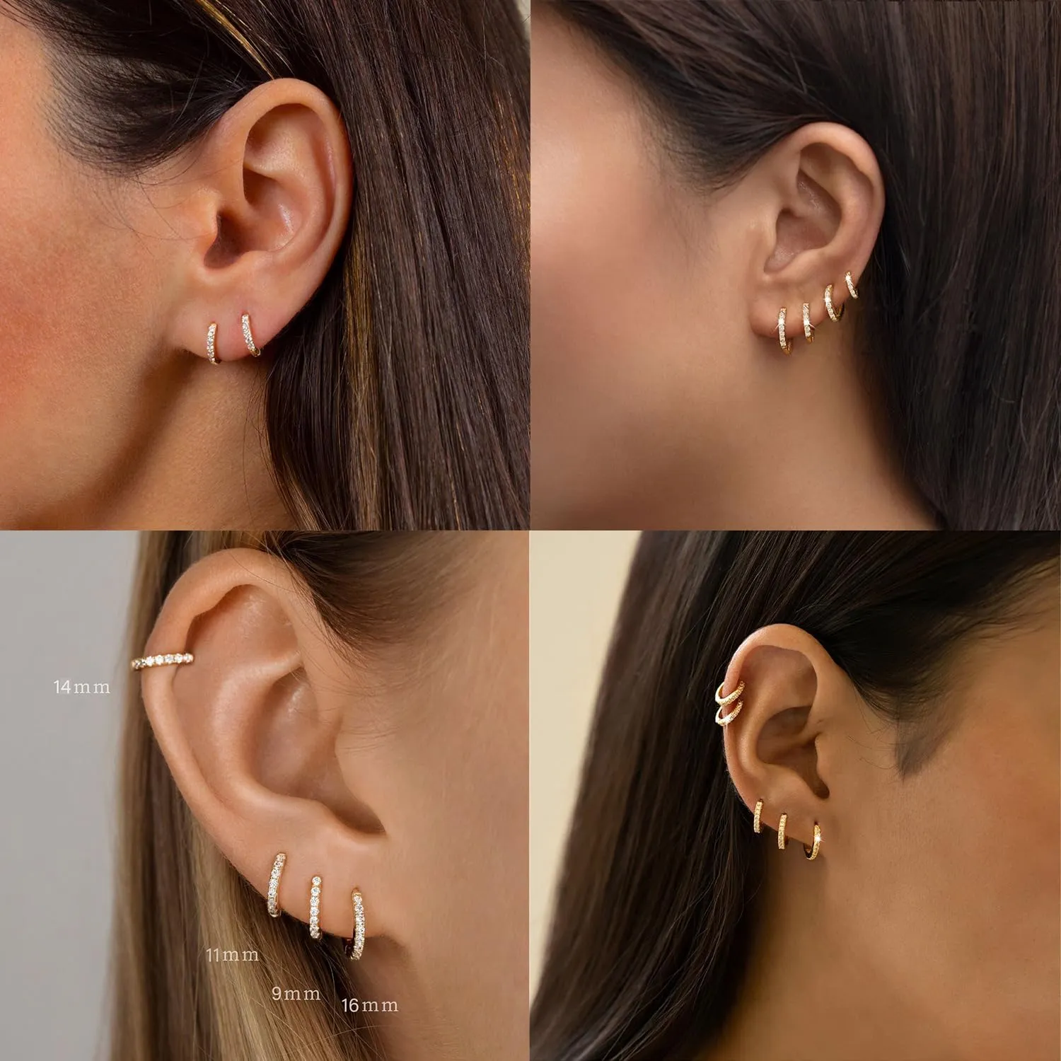 LEXODY Silver Hoop Earrings Set for Women, Lightweight Small Sterling Silver/Gold Hoop Huggie Earrings Multiple Piercing Hypoallergenic Cartilage Earrings for Women Trendy Jewelry Gifts