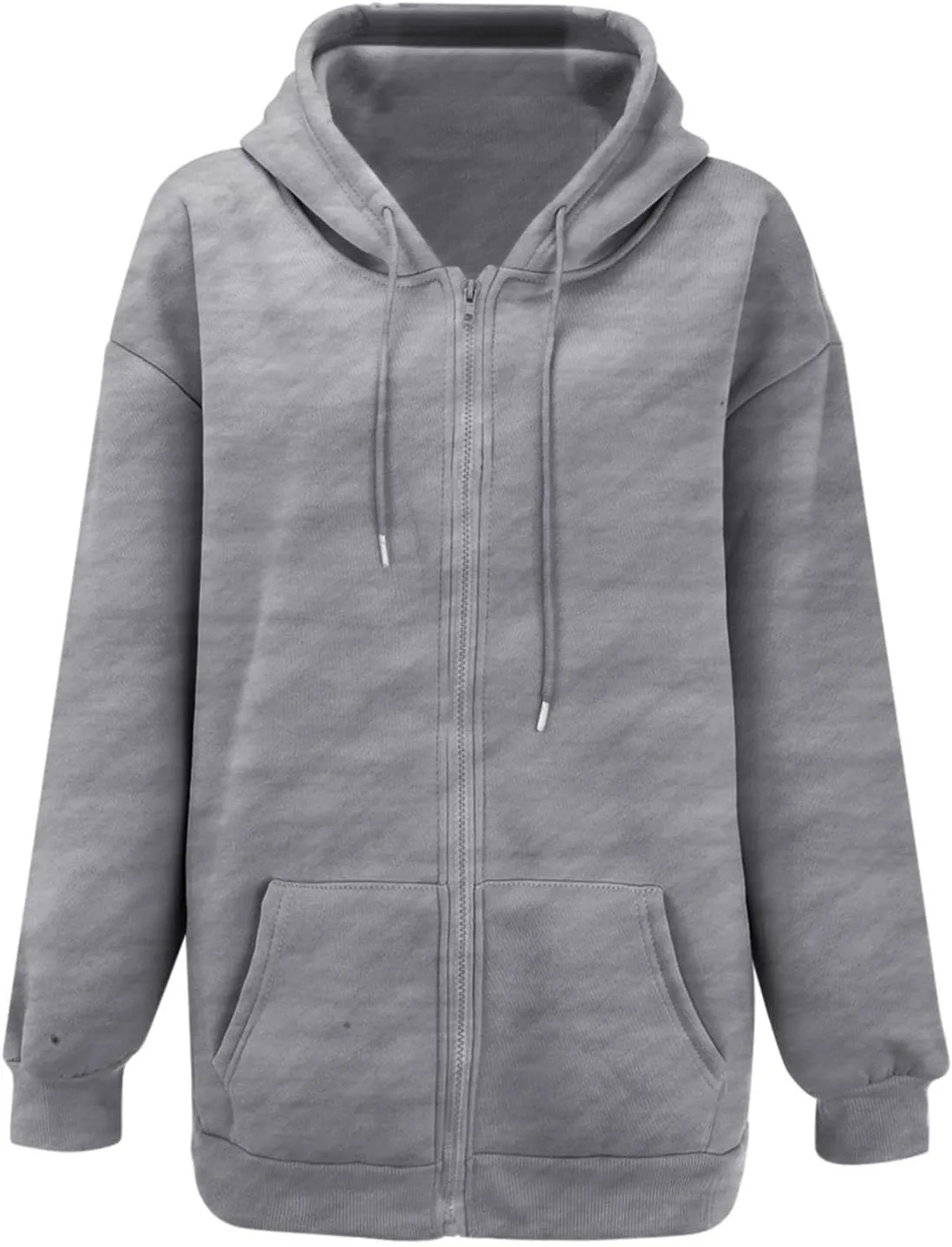 Light Weight Zip Up Hoodie Women Plus Size Cotton 2024 Jackets Clothing Casual Drawstring Jacket with Pockets
