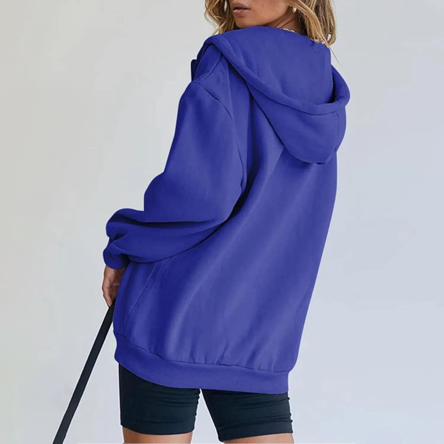 Light Weight Zip Up Hoodie Women Plus Size Cotton 2024 Jackets Clothing Casual Drawstring Jacket with Pockets