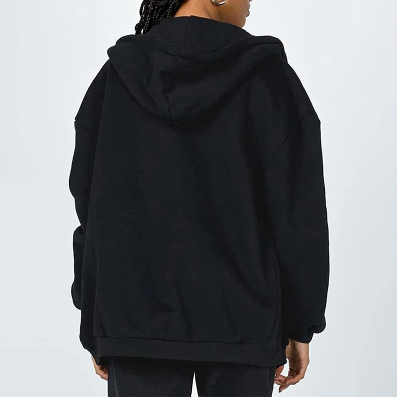 Light Weight Zip Up Hoodie Women Plus Size Cotton 2024 Jackets Clothing Casual Drawstring Jacket with Pockets