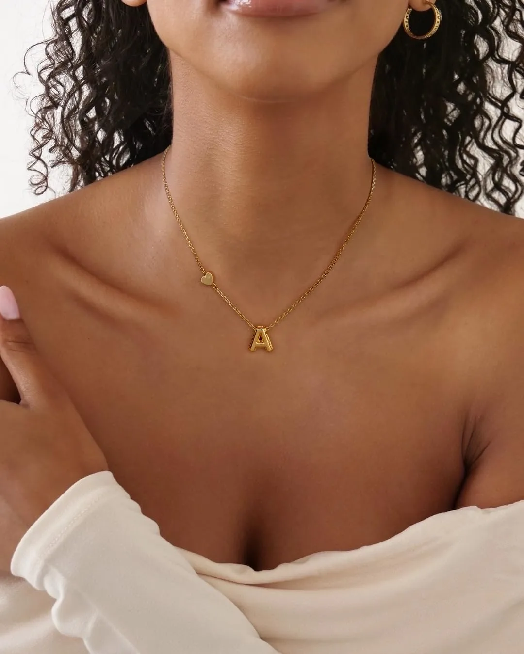 LILIE&WHITE Gold Initial Necklaces for Women Gold Necklaces Letter Name Choker Necklaces Initial Fashion NecklaceJewelry Gift