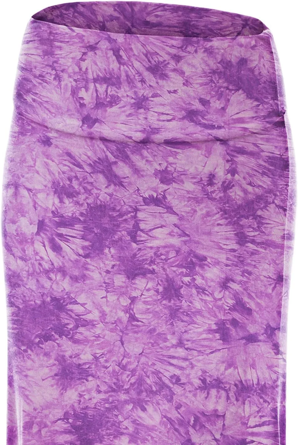 Made By Johnny Women's Casual Tie Dye Fold Over Maxi Skirt