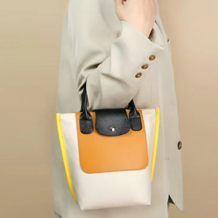 MAIITRIP Color-Block Purse and Handbag with Adjustable Strap,PU Leather Waterproof Crossbody Bag for Women,Top Handle Satchel
