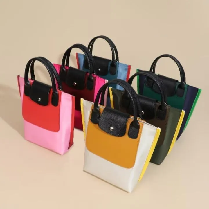 MAIITRIP Color-Block Purse and Handbag with Adjustable Strap,PU Leather Waterproof Crossbody Bag for Women,Top Handle Satchel