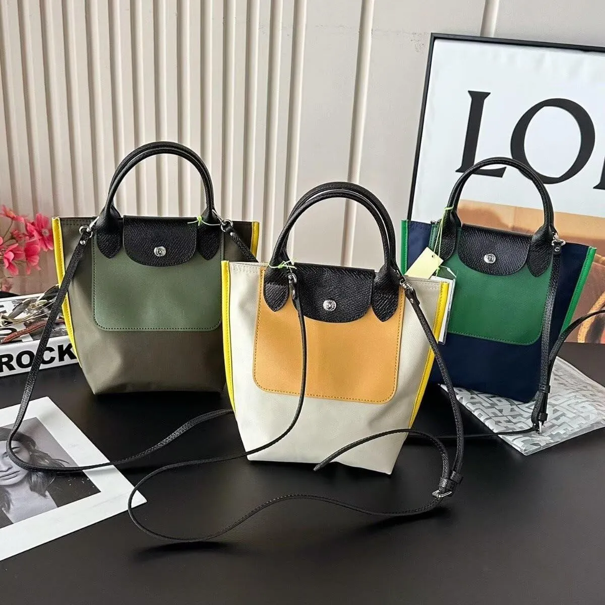 MAIITRIP Color-Block Purse and Handbag with Adjustable Strap,PU Leather Waterproof Crossbody Bag for Women,Top Handle Satchel