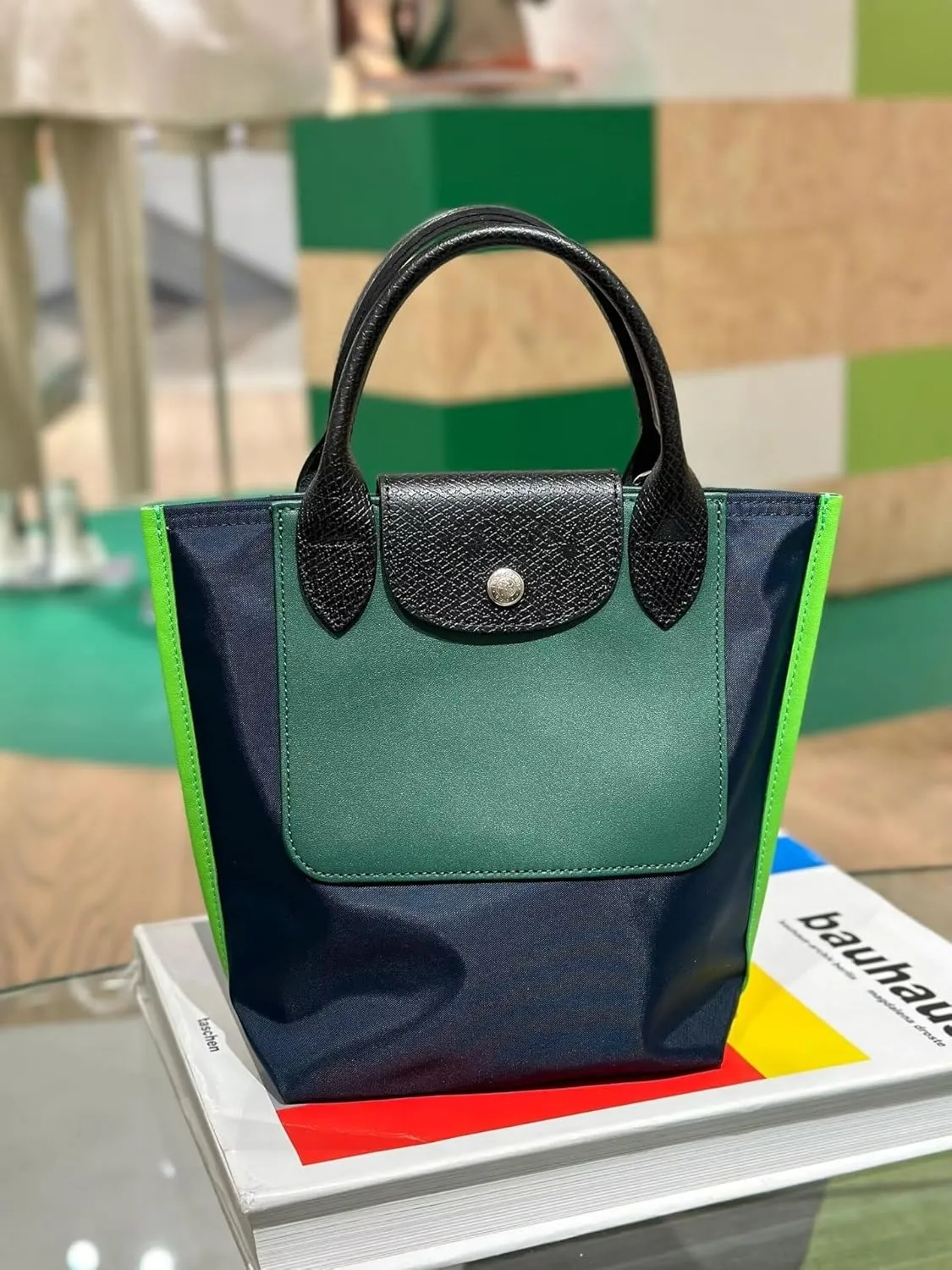 MAIITRIP Color-Block Purse and Handbag with Adjustable Strap,PU Leather Waterproof Crossbody Bag for Women,Top Handle Satchel