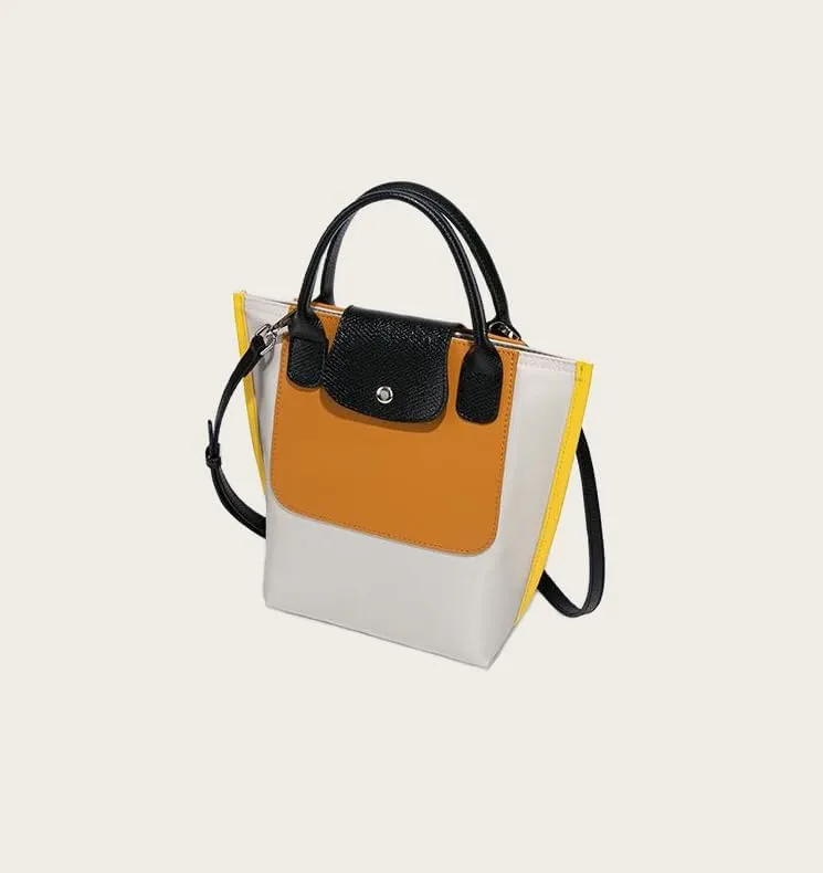 MAIITRIP Color-Block Purse and Handbag with Adjustable Strap,PU Leather Waterproof Crossbody Bag for Women,Top Handle Satchel