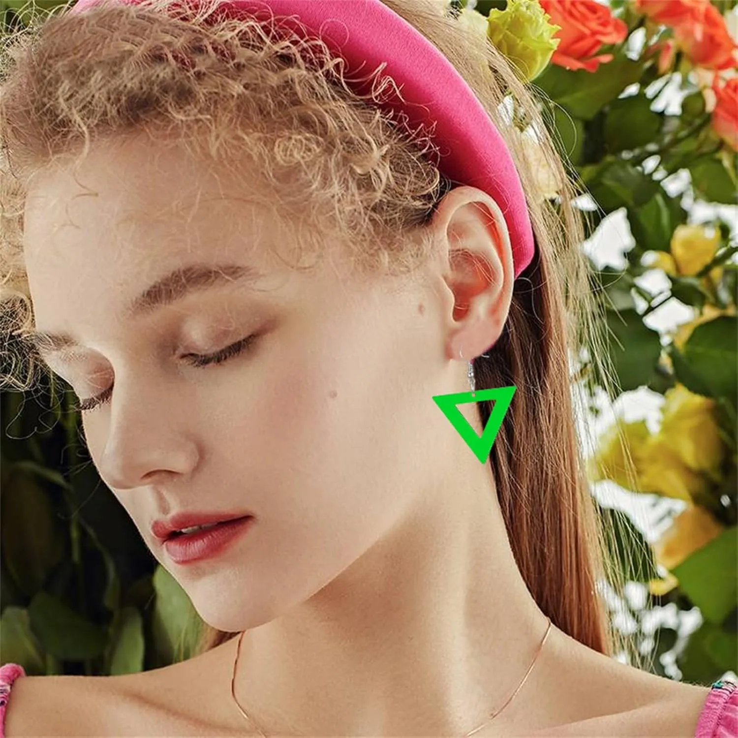 MALOYANVE 80s 90s Neon Earrings for Women Acrylic Retro Handmade Colorful Triangular Square Pendant Dangle Earrings for 80's Outfit Glow Party Accessories Jewelry