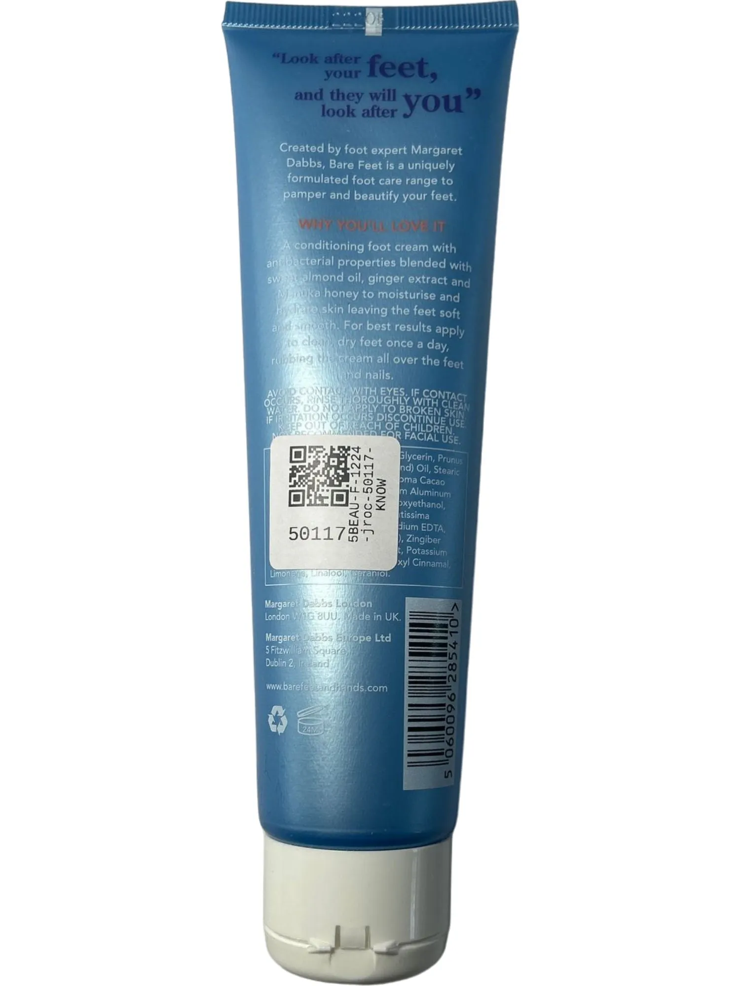 Margaret Dabbs Bare Feet Green Tea & Lime Conditioning Foot Cream 100ml