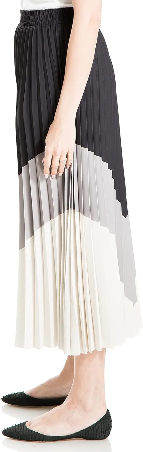 Max Studio Women's Colorblock Pleated Maxi Skirt