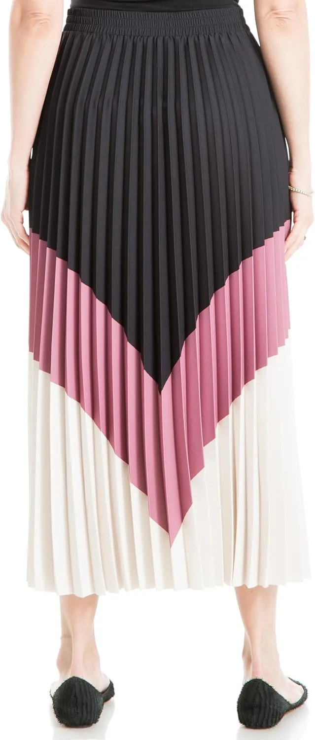 Max Studio Women's Colorblock Pleated Maxi Skirt