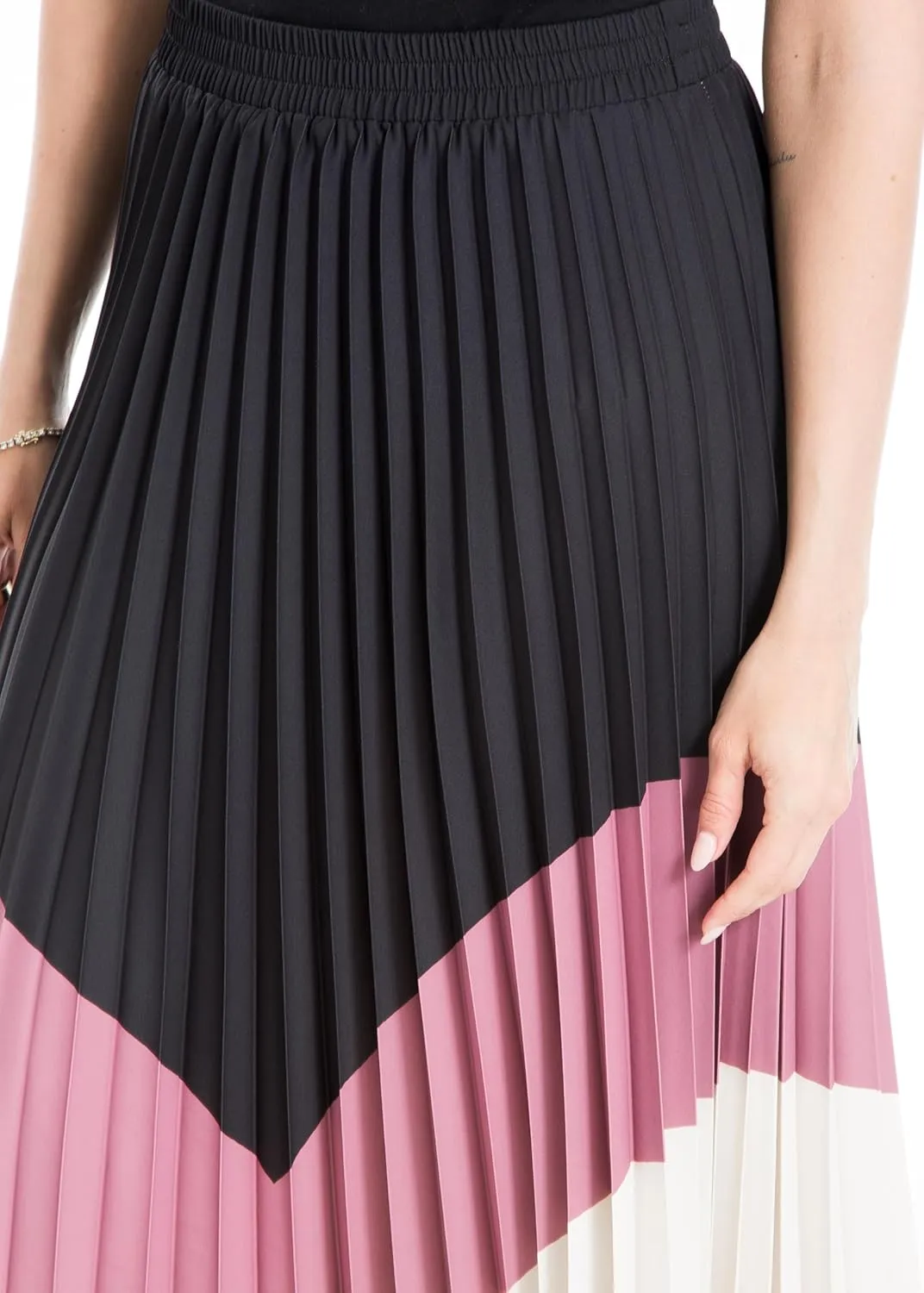 Max Studio Women's Colorblock Pleated Maxi Skirt