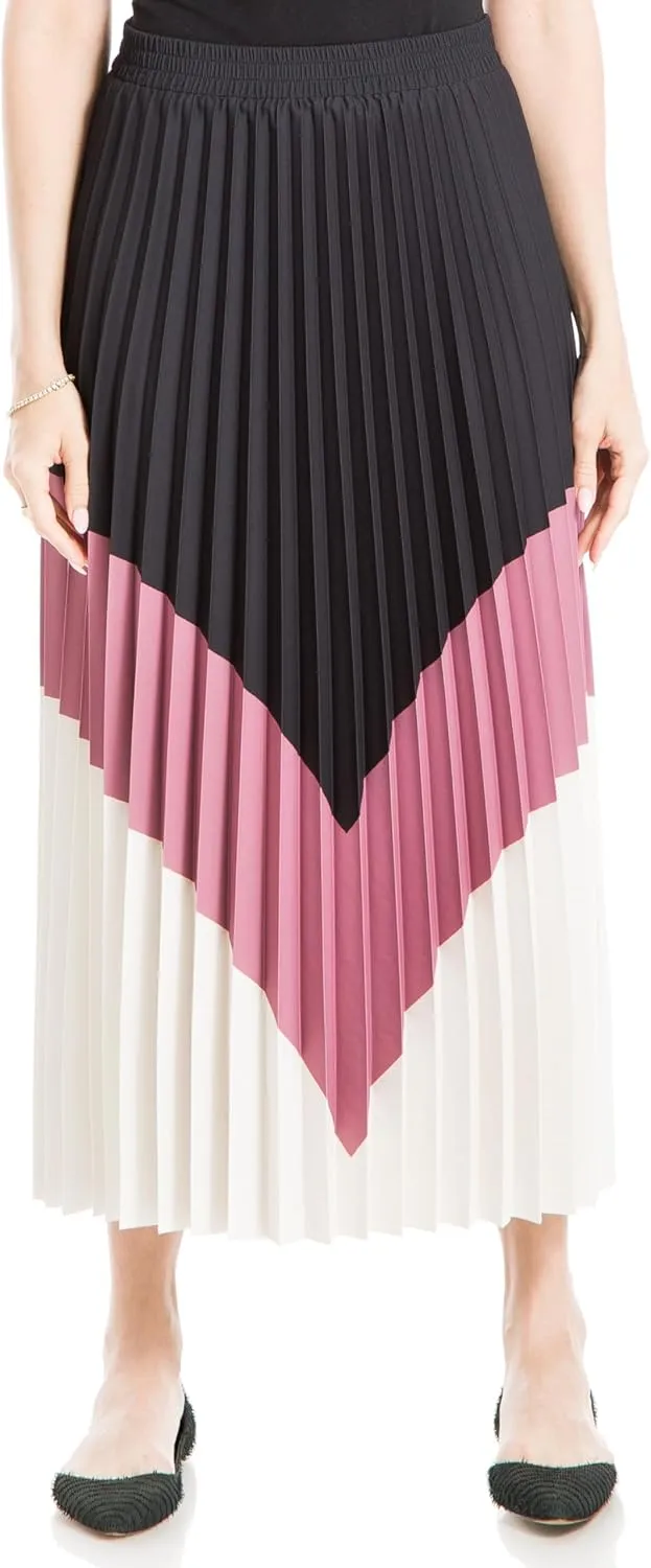 Max Studio Women's Colorblock Pleated Maxi Skirt